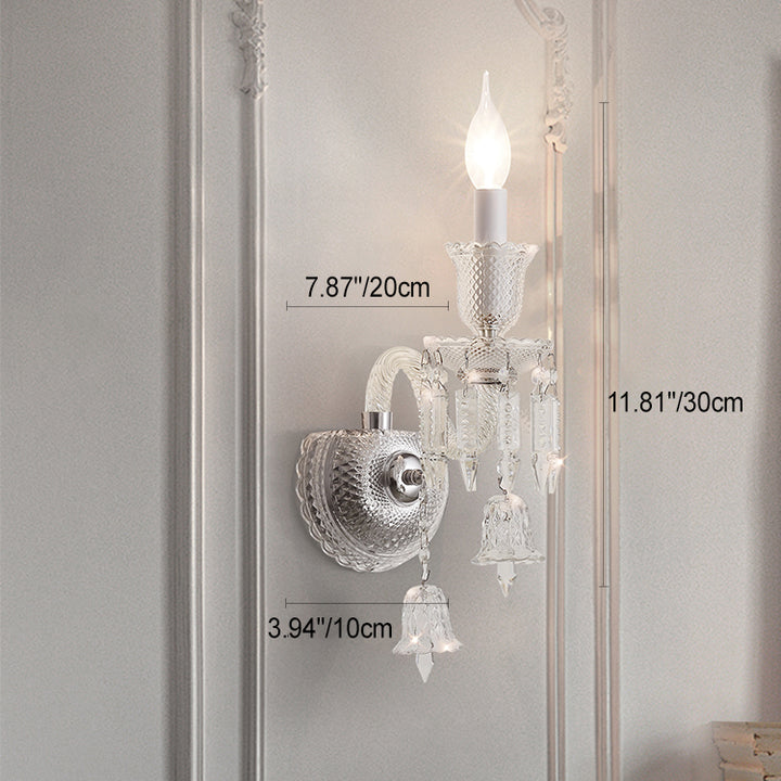 Moderna Lámpara de Pared de 1 Luz de Cristal de Acero Inoxidable de Lujo para Pasillo 