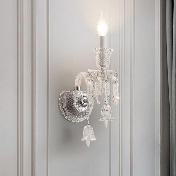 Moderna Lámpara de Pared de 1 Luz de Cristal de Acero Inoxidable de Lujo para Pasillo 