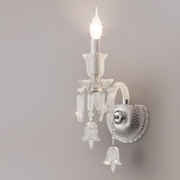 Moderna Lámpara de Pared de 1 Luz de Cristal de Acero Inoxidable de Lujo para Pasillo 