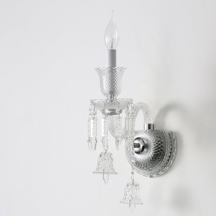 Moderna Lámpara de Pared de 1 Luz de Cristal de Acero Inoxidable de Lujo para Pasillo 