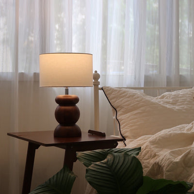 Traditionelle japanische Zylinderstofflampe aus Eschenholz mit 1 Licht für das Schlafzimmer 