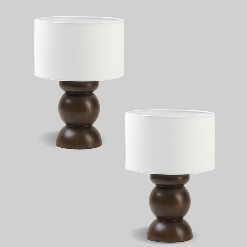 Traditionelle japanische Zylinderstofflampe aus Eschenholz mit 1 Licht für das Schlafzimmer 