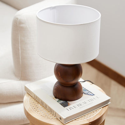 Traditionelle japanische Zylinderstofflampe aus Eschenholz mit 1 Licht für das Schlafzimmer 