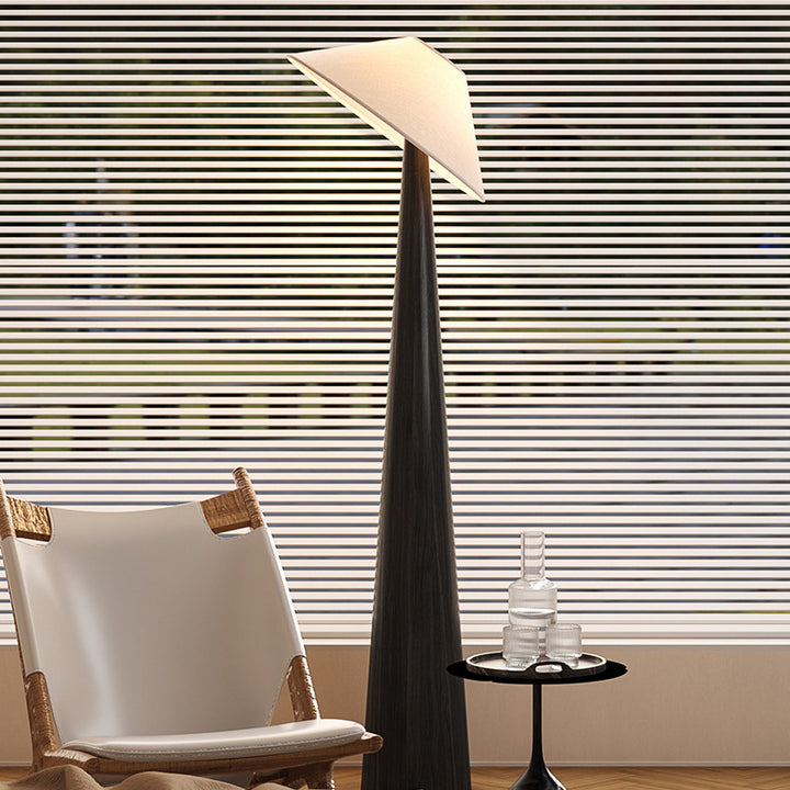 Traditional Vintage Cone Fabric Iron 1-Light Standing Floor Lamp For Living Room