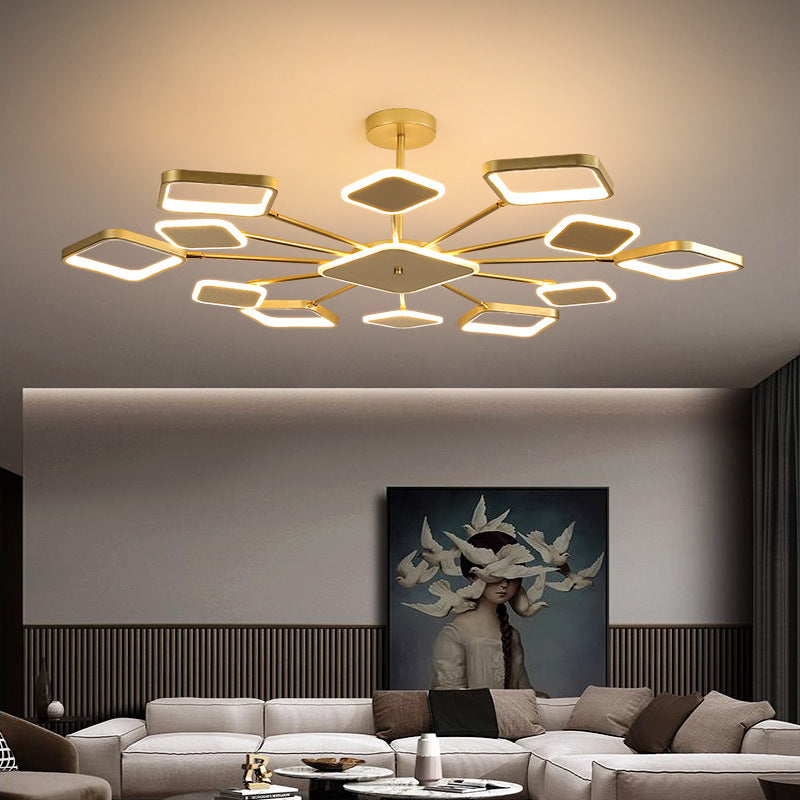 Moderne Einfachheit Quadratische Eisen Acryl 4/6/8/12 Licht Kronleuchter für Wohnzimmer 