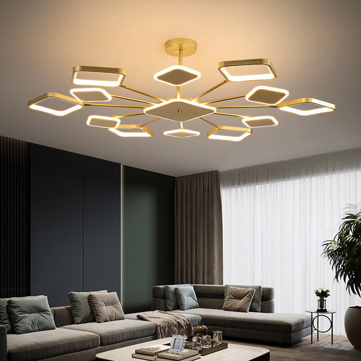 Moderne Einfachheit Quadratische Eisen Acryl 4/6/8/12 Licht Kronleuchter für Wohnzimmer 