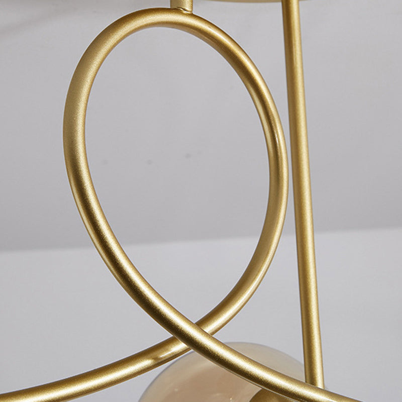 Sphère nordique contemporaine en fer et verre avec lustre à 6 lumières pour chambre 