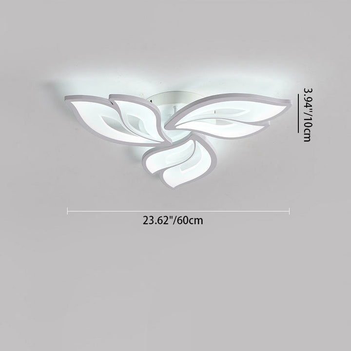 Luz de techo empotrada semi-al ras de LED de acrílico y hierro con pétalos nórdicos contemporáneos para sala de estar 