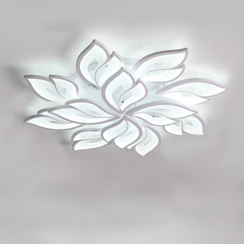 Lustre semi-encastré à LED en fer acrylique pétale nordique contemporain pour salon 