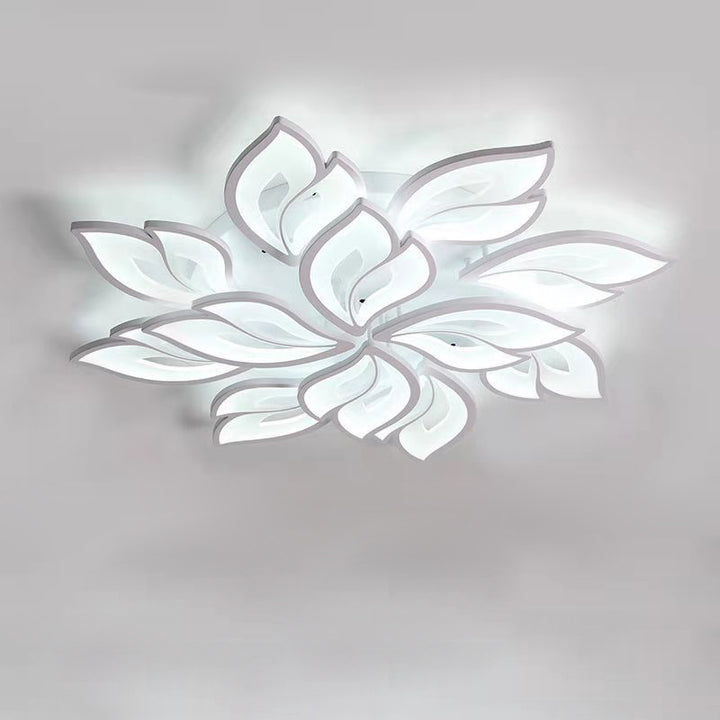 Lustre semi-encastré à LED en fer acrylique pétale nordique contemporain pour salon 