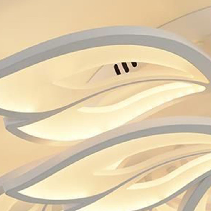 Lustre semi-encastré à LED en fer acrylique pétale nordique contemporain pour salon 