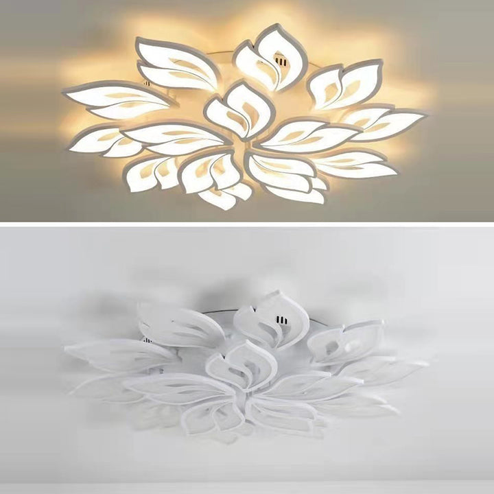 Lustre semi-encastré à LED en fer acrylique pétale nordique contemporain pour salon 