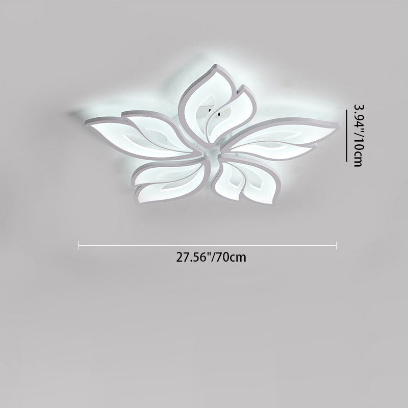 Lustre semi-encastré à LED en fer acrylique pétale nordique contemporain pour salon 