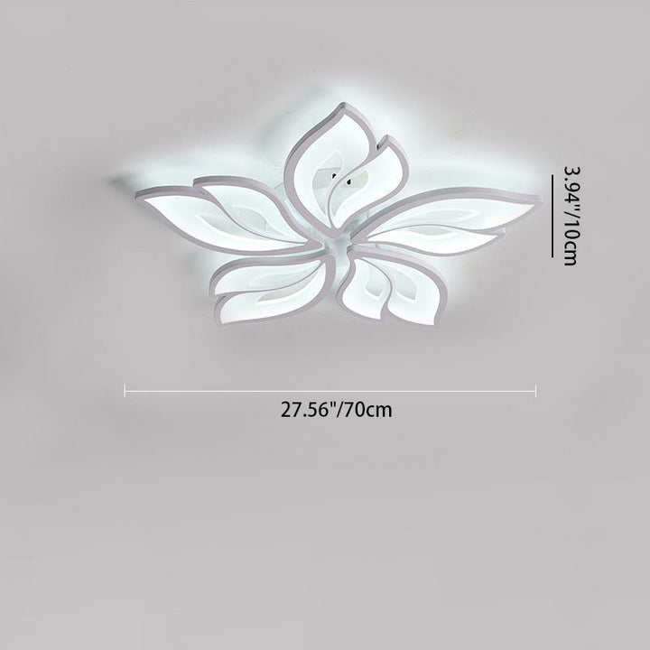 Lustre semi-encastré à LED en fer acrylique pétale nordique contemporain pour salon 
