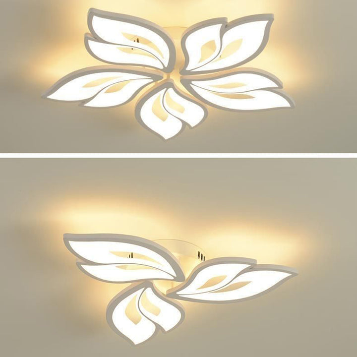 Lustre semi-encastré à LED en fer acrylique pétale nordique contemporain pour salon 