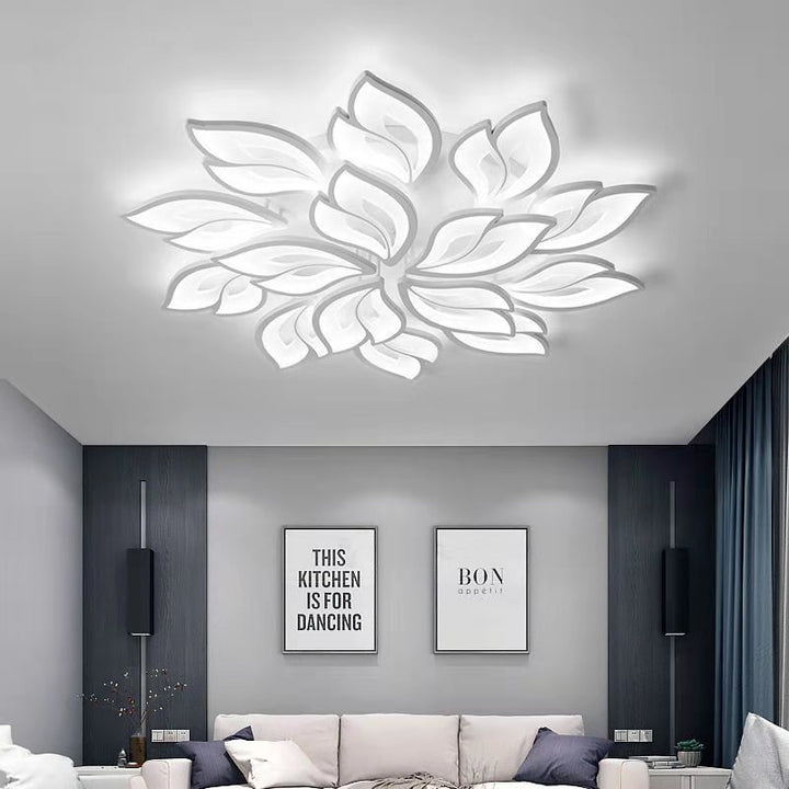 Lustre semi-encastré à LED en fer acrylique pétale nordique contemporain pour salon 