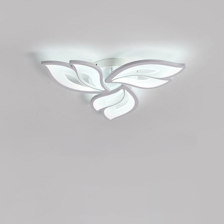 Lustre semi-encastré à LED en fer acrylique pétale nordique contemporain pour salon 
