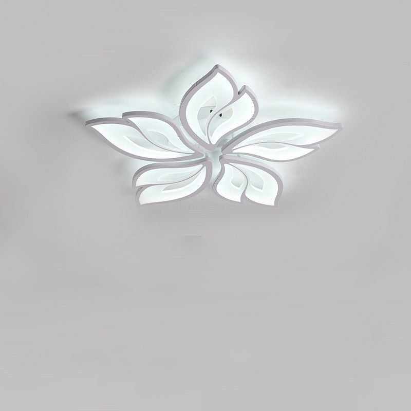 Lustre semi-encastré à LED en fer acrylique pétale nordique contemporain pour salon 