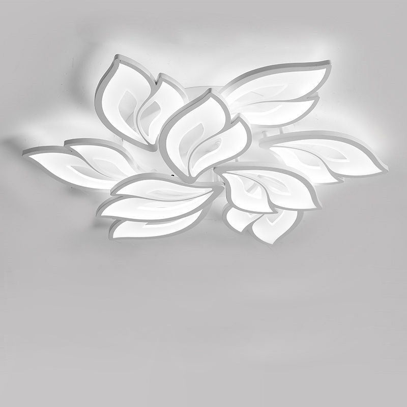 Lustre semi-encastré à LED en fer acrylique pétale nordique contemporain pour salon 