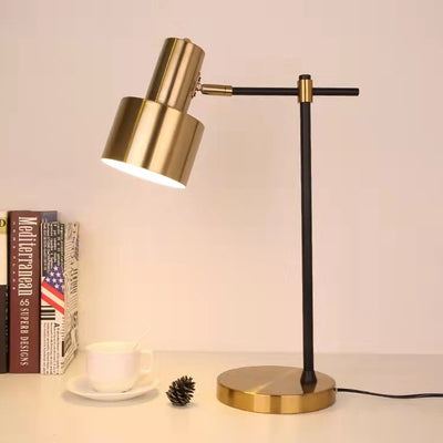 Moderne Einfachheit Zylinder Eisen Metall 1-Licht Tischlampe für Schlafzimmer 