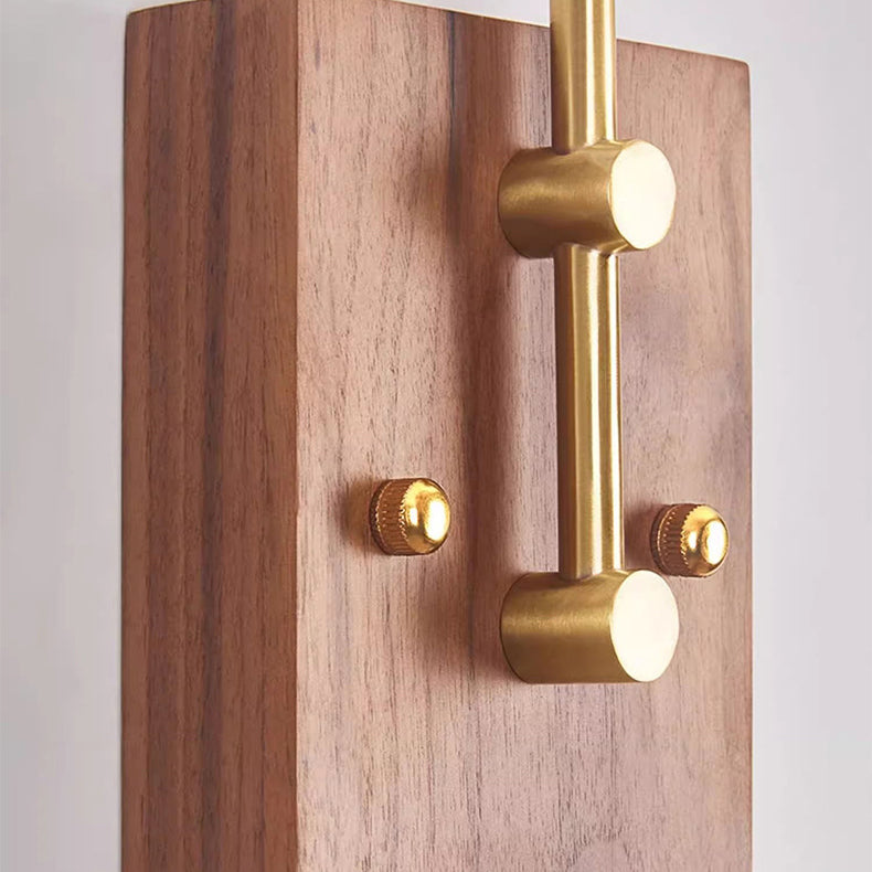 Applique murale contemporaine nordique en bois de caoutchouc et verre avec 1 lumière pour chambre 