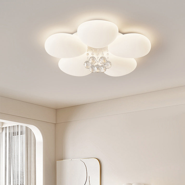 Lustre Plafonnier LED Moderne de Luxe Rond en Fer avec Cristal Acrylique pour Chambre 