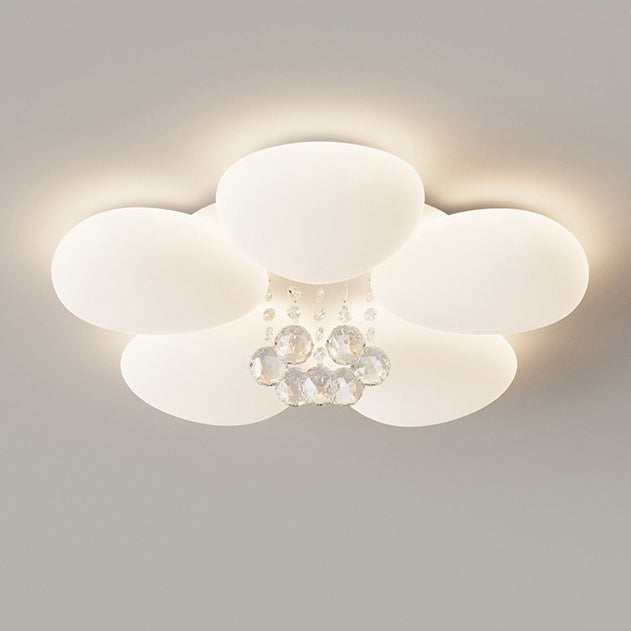 Lustre Plafonnier LED Moderne de Luxe Rond en Fer avec Cristal Acrylique pour Chambre 