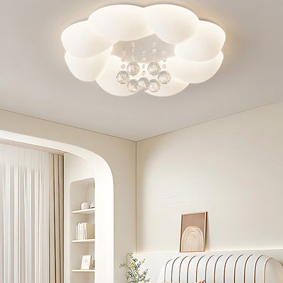 Lustre Plafonnier LED Moderne de Luxe Rond en Fer avec Cristal Acrylique pour Chambre 