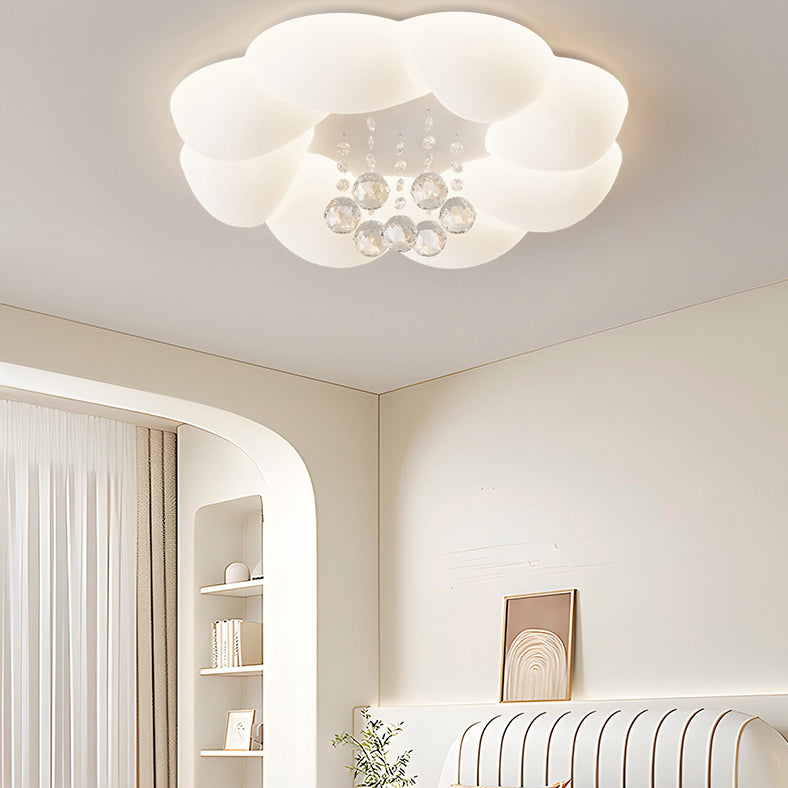 Lustre Plafonnier LED Moderne de Luxe Rond en Fer avec Cristal Acrylique pour Chambre 