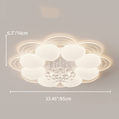 Lustre Plafonnier LED Moderne de Luxe Rond en Fer avec Cristal Acrylique pour Chambre 