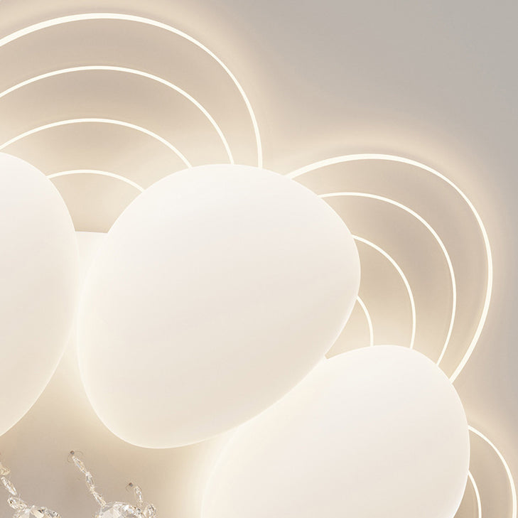 Lustre Plafonnier LED Moderne de Luxe Rond en Fer avec Cristal Acrylique pour Chambre 
