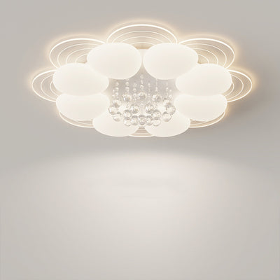 Lustre Plafonnier LED Moderne de Luxe Rond en Fer avec Cristal Acrylique pour Chambre 