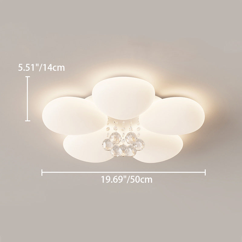 Lustre Plafonnier LED Moderne de Luxe Rond en Fer avec Cristal Acrylique pour Chambre 