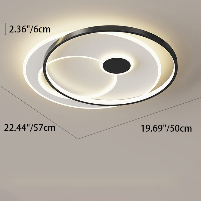 Plafonnier LED en acrylique rond en fer avec simplicité moderne pour chambre à coucher 