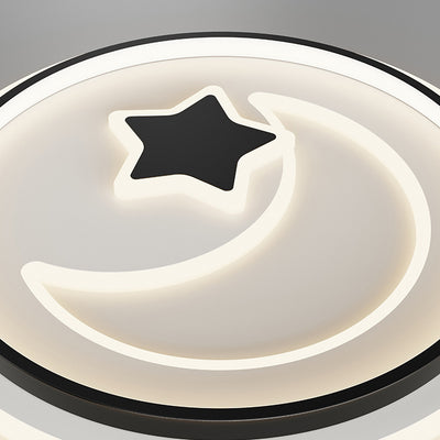 Moderne Einfachheit Mond Runde Eisen Acryl LED Deckenleuchte für Schlafzimmer 