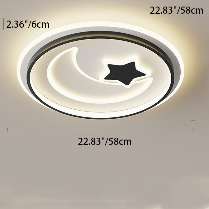Moderne Einfachheit Mond Runde Eisen Acryl LED Deckenleuchte für Schlafzimmer 