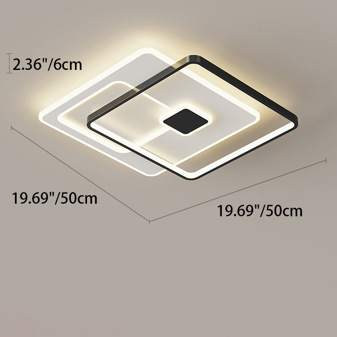 Plafonnier LED rectangulaire en fer et acrylique de simplicité moderne pour chambre 