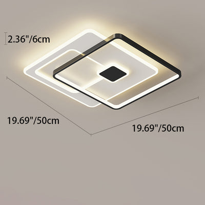 Modern Simplicity Rectangular Iron Acrylic LED Flush Mount Ceiling Light For Bedroom
