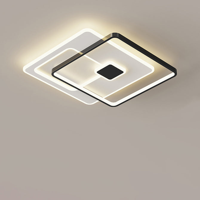 Modern Simplicity Rectangular Iron Acrylic LED Flush Mount Ceiling Light For Bedroom