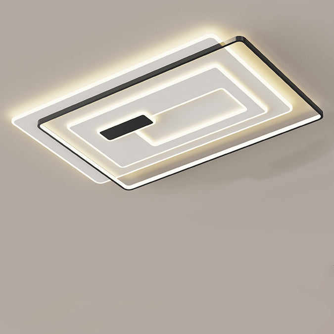 Modern Simplicity Rectangular Iron Acrylic LED Flush Mount Ceiling Light For Bedroom