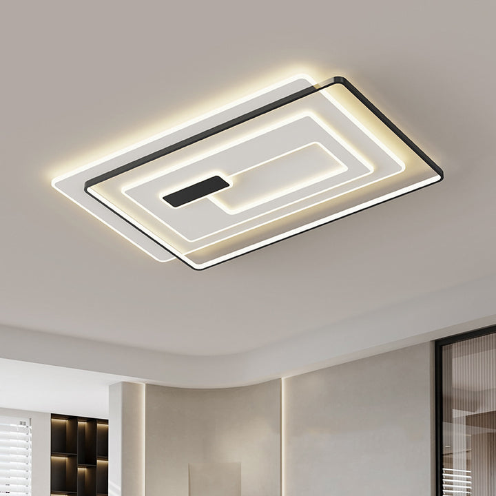Plafonnier LED rectangulaire en fer et acrylique de simplicité moderne pour chambre 