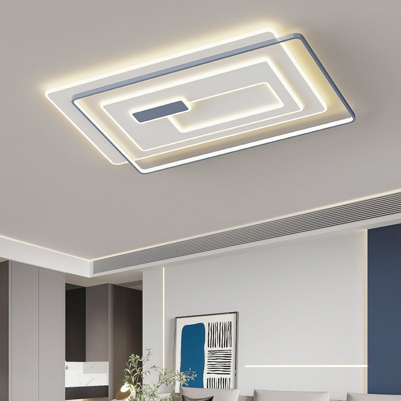Plafonnier LED rectangulaire en fer et acrylique de simplicité moderne pour chambre 