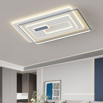 Modern Simplicity Rectangular Iron Acrylic LED Flush Mount Ceiling Light For Bedroom