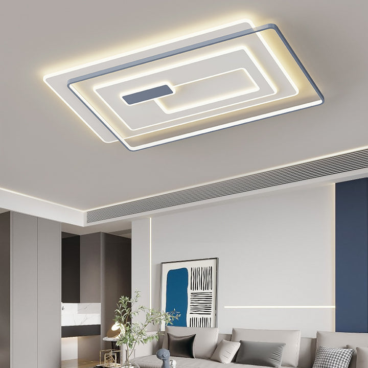 Plafonnier LED rectangulaire en fer et acrylique de simplicité moderne pour chambre 