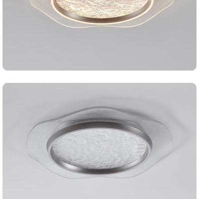 Plafonnier LED moderne rond en métal aluminium acrylique pour chambre à coucher 