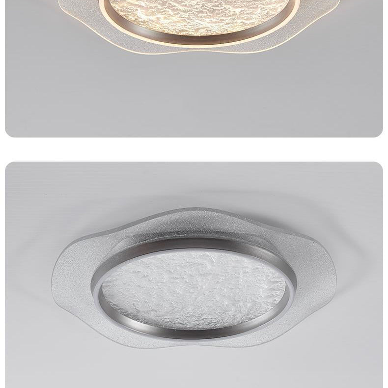 Plafonnier LED moderne rond en métal aluminium acrylique pour chambre à coucher 