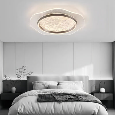 Plafonnier LED moderne rond en métal aluminium acrylique pour chambre à coucher 