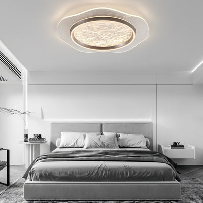 Plafonnier LED moderne rond en métal aluminium acrylique pour chambre à coucher 
