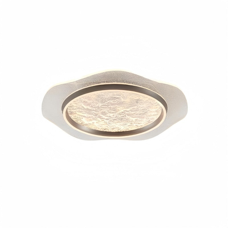 Plafonnier LED moderne rond en métal aluminium acrylique pour chambre à coucher 