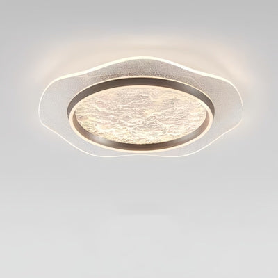 Plafonnier LED moderne rond en métal aluminium acrylique pour chambre à coucher 